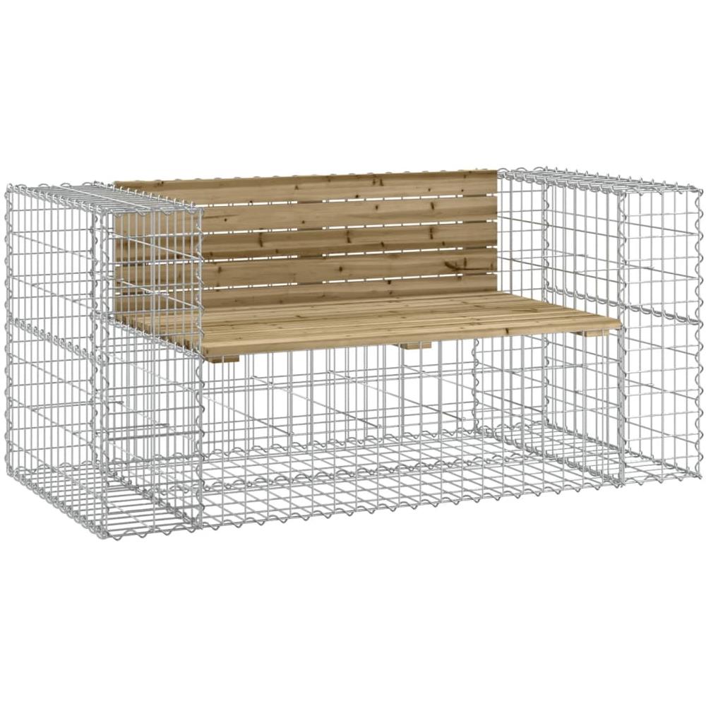 Panca da Giardino Design Gabbione 143x71x65,5cm Pino Impregnato - Foto 2