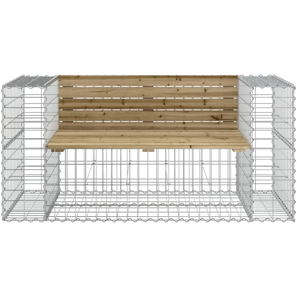 Panca da Giardino Design Gabbione 143x71x65,5cm Pino Impregnato - Foto 3