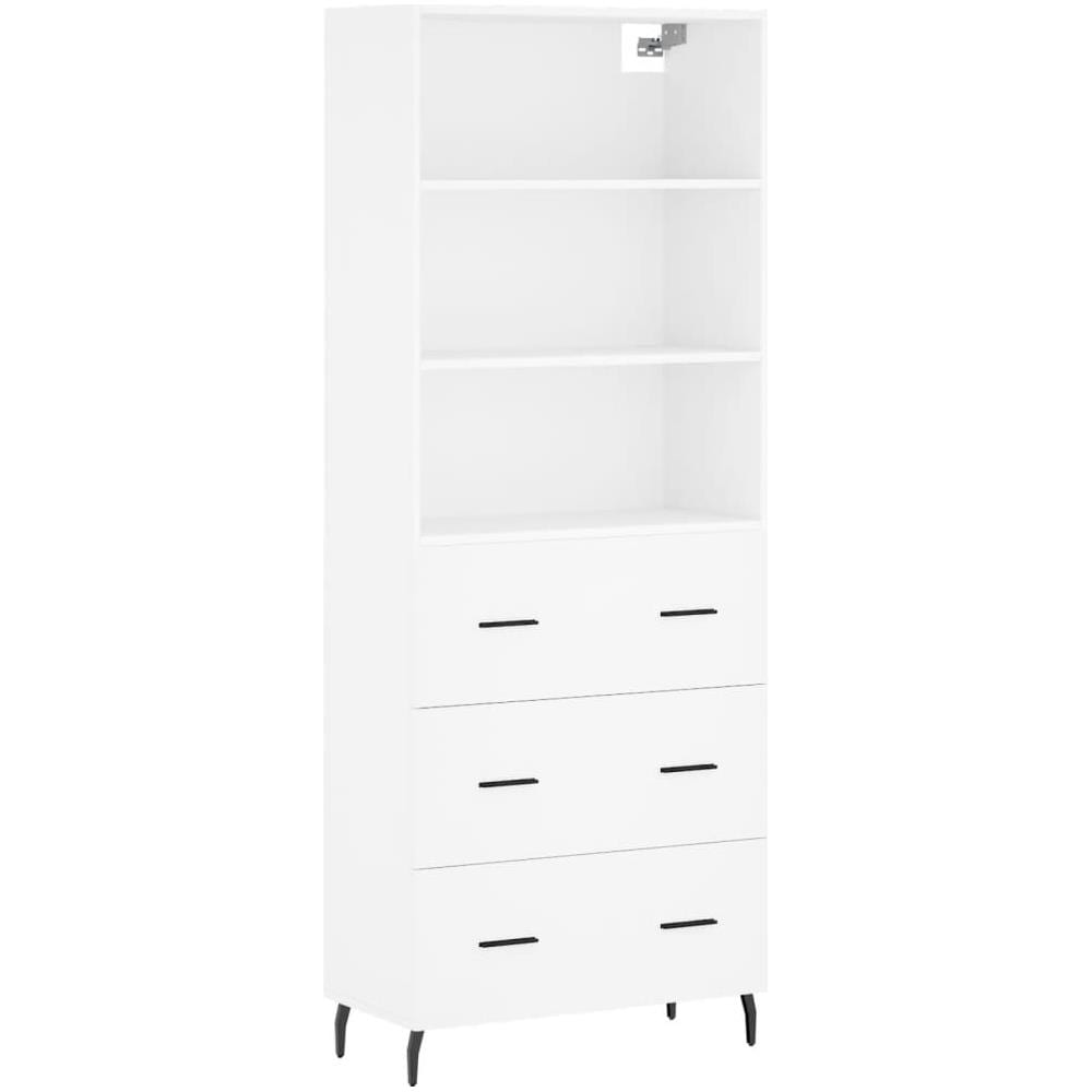 Credenza Bianca 69,5x34x180 Cm In Legno Multistrato - Foto 2