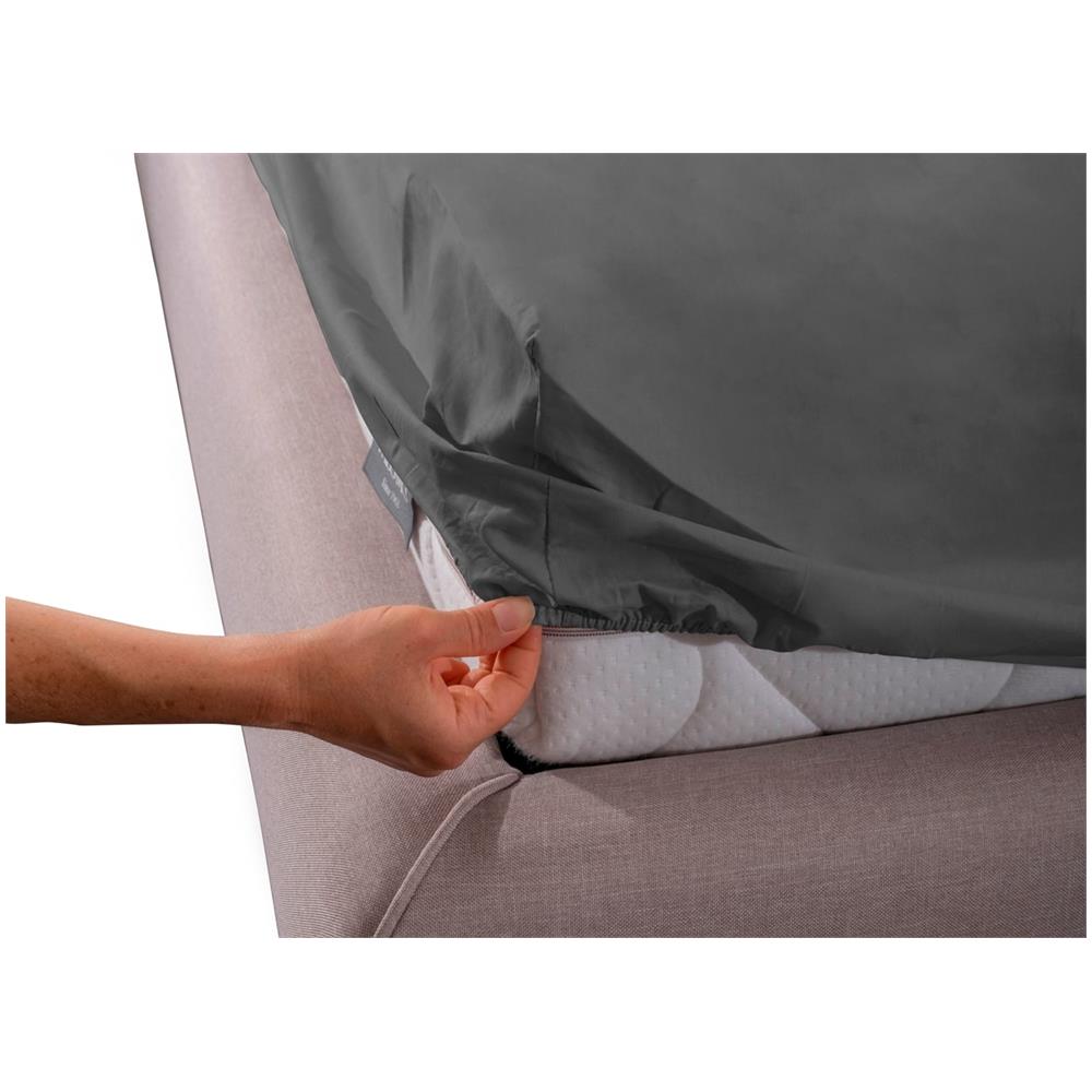 Lenzuolo Sotto Angoli Camper Roulotte 100% Cotone Tinta Unita Personalizzabile Singolo Piombo - Foto 1