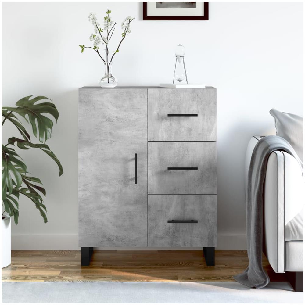 Credenza Grigio Cemento 69,5x34x90 Cm In Legno Multistrato - Foto 1