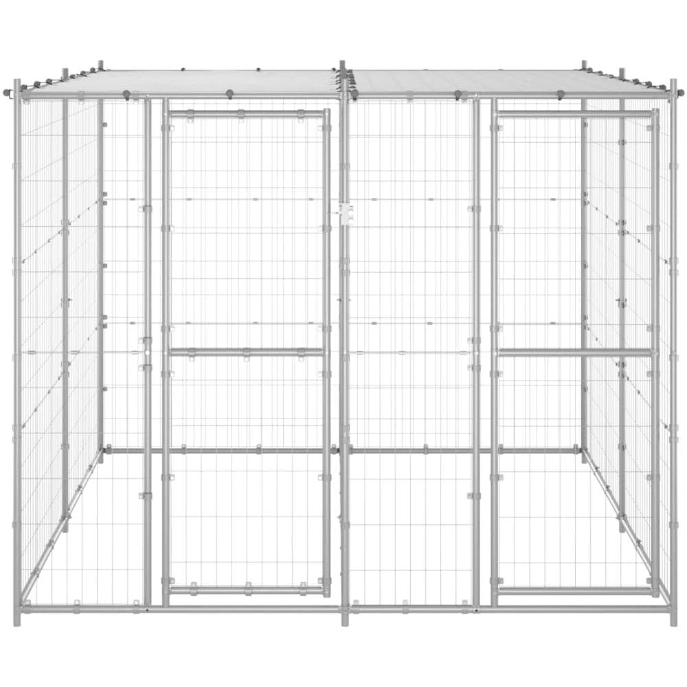 Gabbia Per Cani Da Esterno In Acciaio Zincato Con Tetto 4,84 M - Foto 2