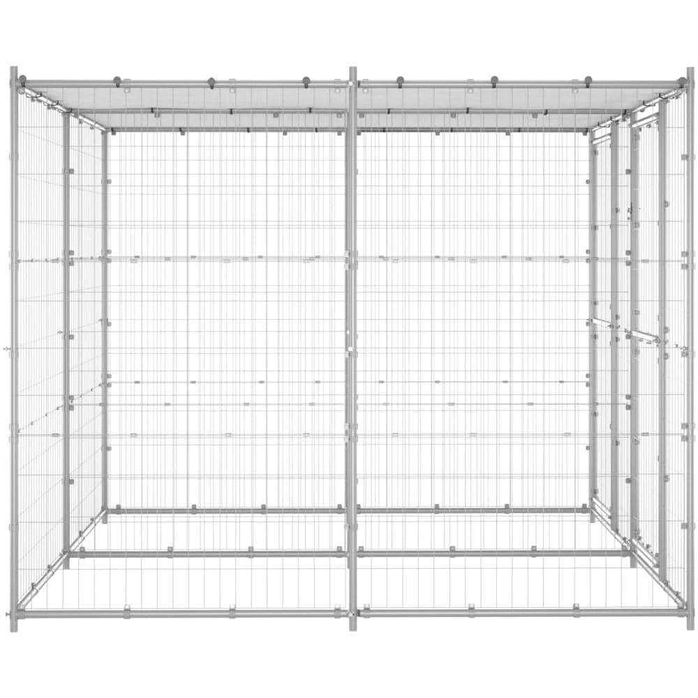 Gabbia Per Cani Da Esterno In Acciaio Zincato Con Tetto 4,84 M - Foto 3