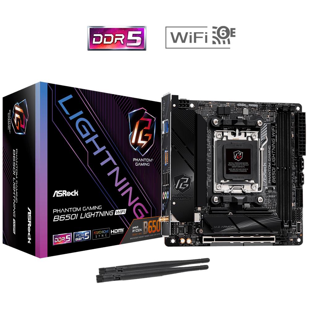 Scheda Madre B650I Lightning WiFi Socket AM5 Chipset AMD B650 mini ITX - Foto 1