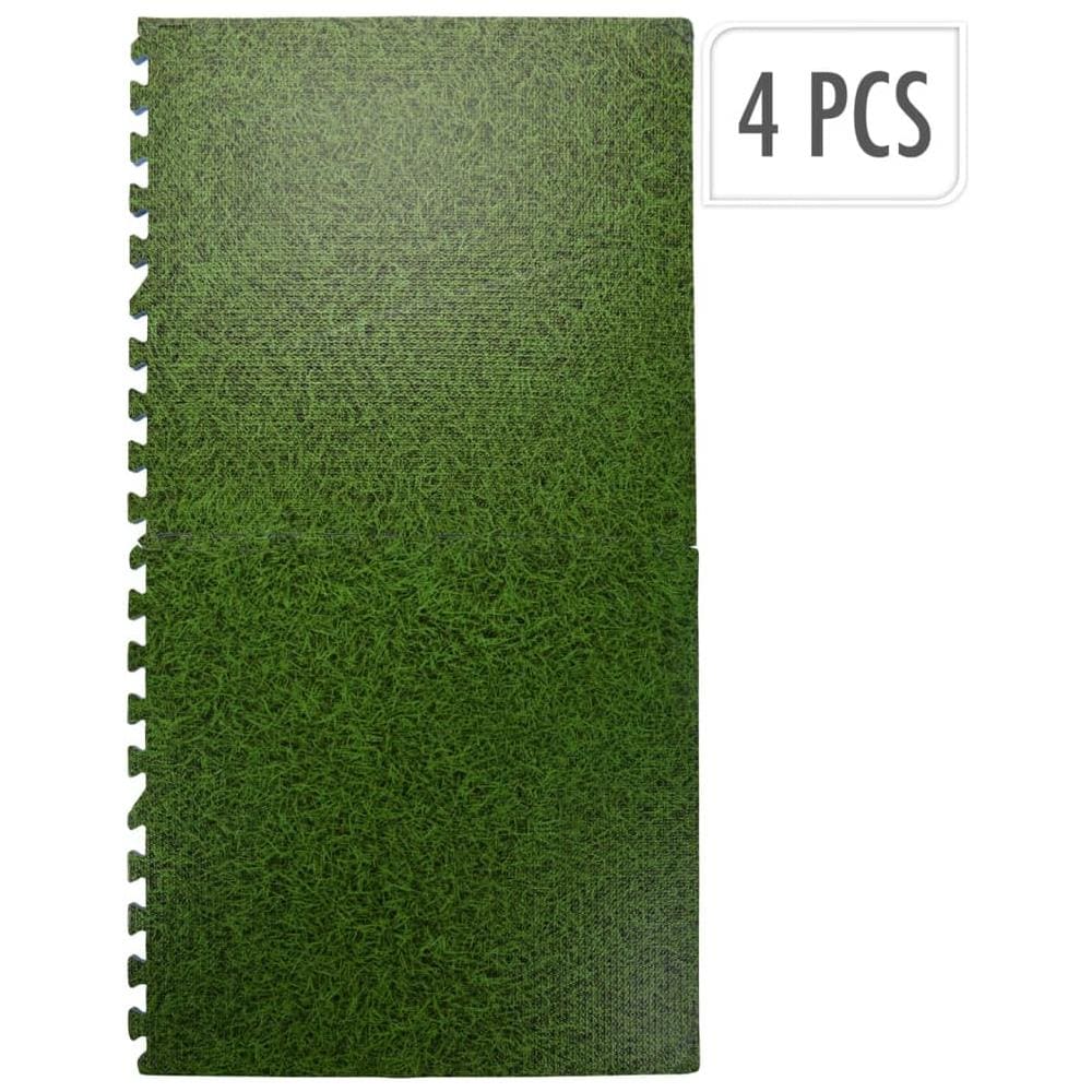 Set Piastrelle Per Pavimenti Stampa Erba 4 Pz Verde - Foto 1