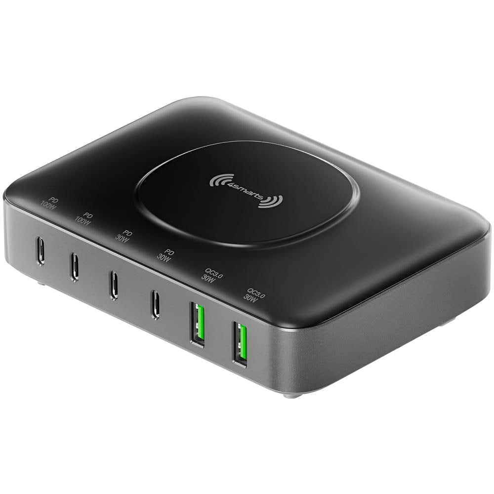 Stazione Di Ricarica Gan 100w 4smarts, Dock A Induzione + 4x Usb-c + 2x Usb - Foto 1
