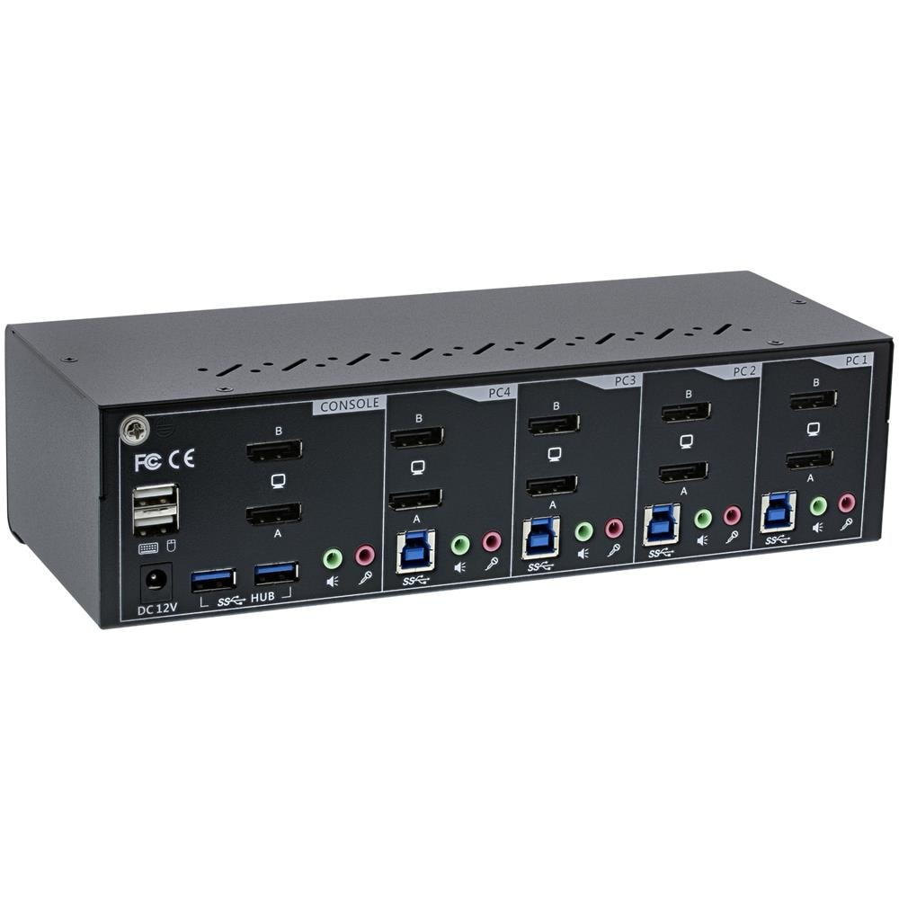 Switch KVM Desktop 4 porte Dual-Monitor DP 1.2 4K USB 3.0 Audio - Foto 2