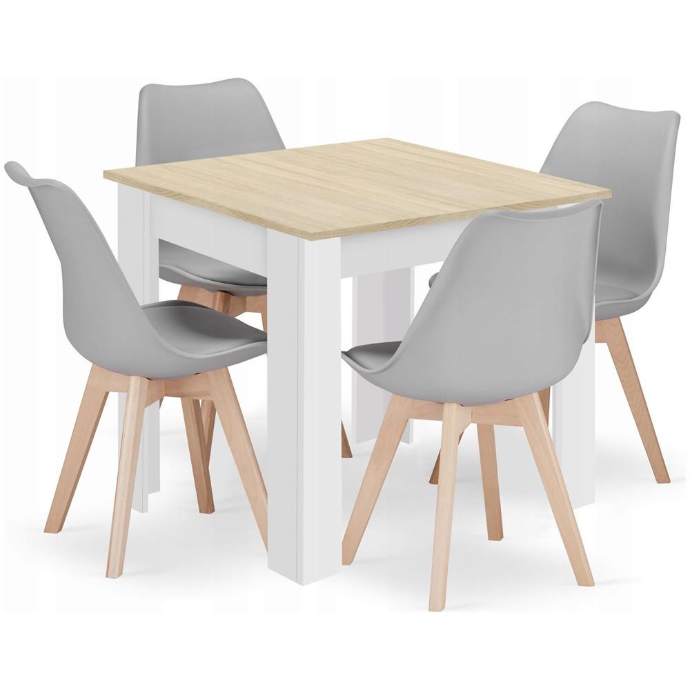 Set di tavolo quadrato 80x80 Sonoma Oak + 4 sedie RIKX Gray - Foto 1