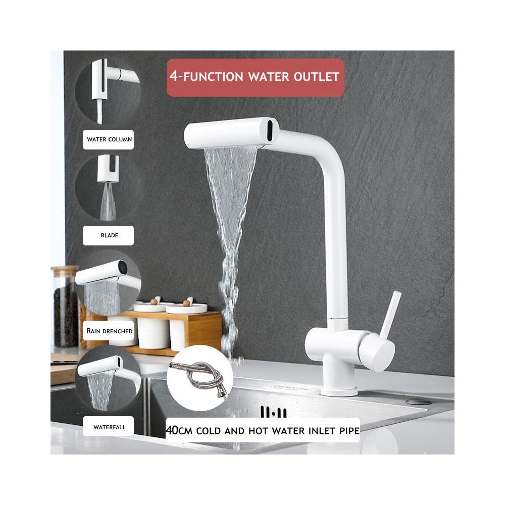 Rubinetto per lavello da cucina, Blackswan, tipo M376, modello bianco, con doccia mobile a 4 vie, misura 41 cm - Foto 2