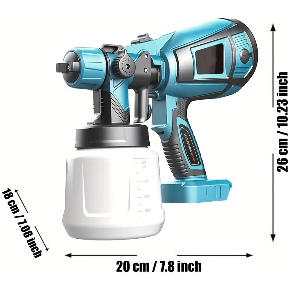 Spruzzatore Di Vernice Hvlp Senza Cavo, Pistola Verniciatrice Portatile, Attrezzo Verniciatore Manuale, Senza Batteria - Foto 4
