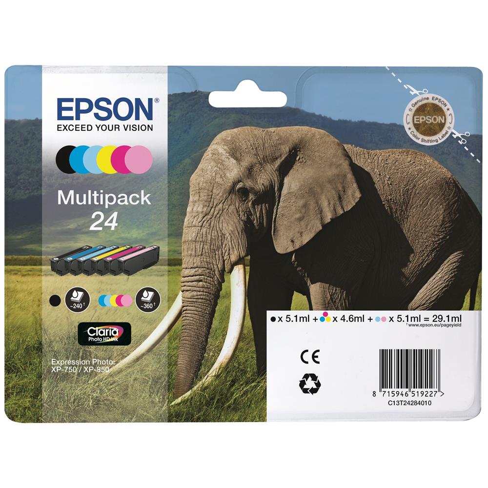 C13T24284510 Multipack Easy Mail T24 6 colori per Expression Photo XP-55 - Foto 1