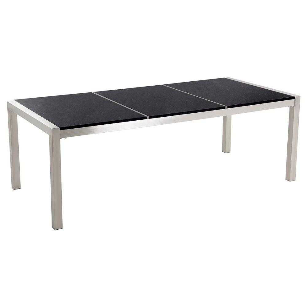 Tavolo Da Giardino In Acciaio E Basalto 220 Cm In Color Nero Lucido - Grosseto - Foto 1