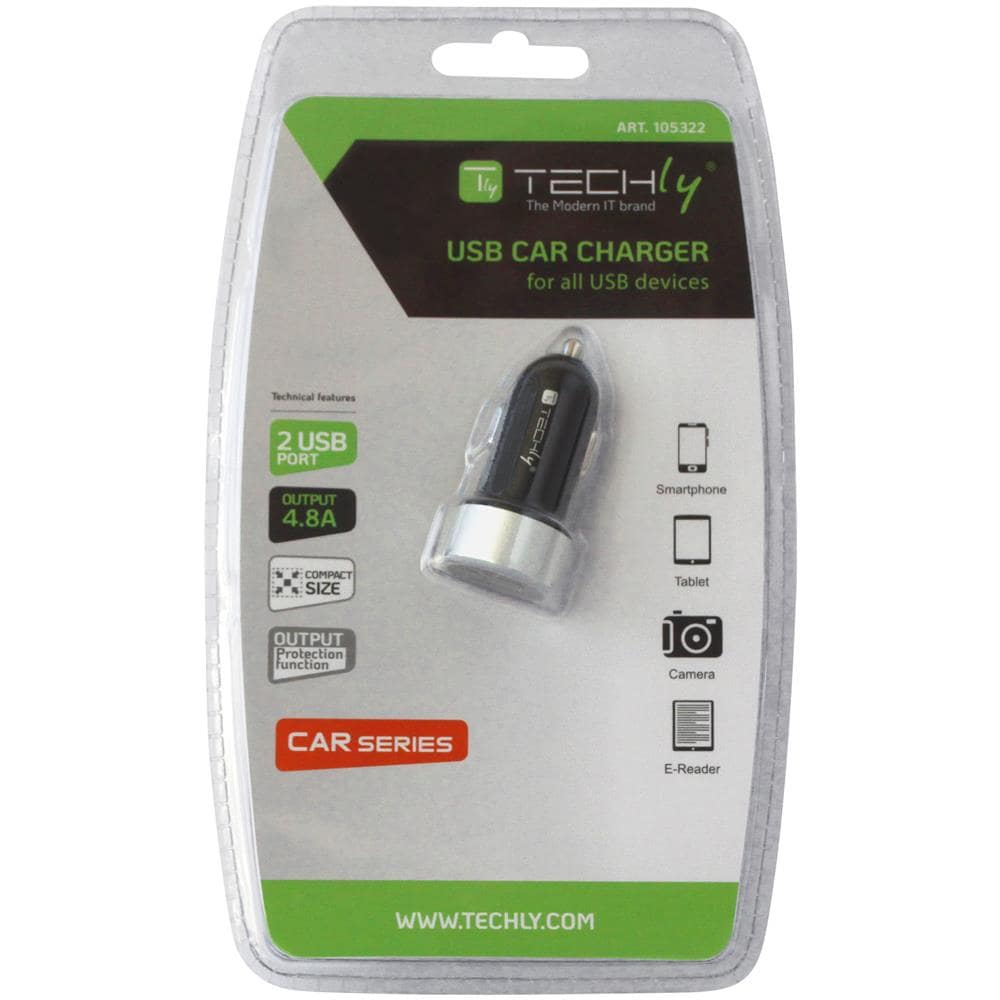 ver Caricatore Da Auto 2p Usb 5v Con Uscita 4,8a Nero Nero / Argento - Foto 3
