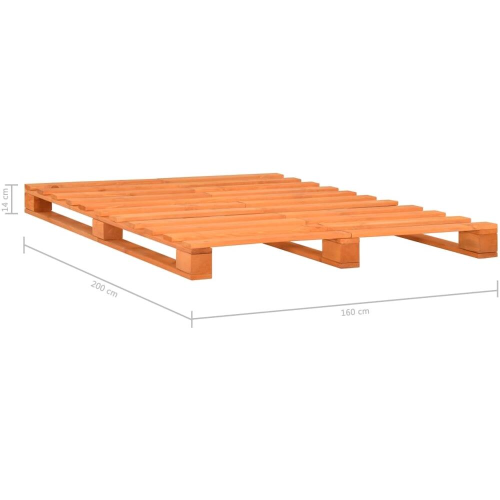 Giroletto In Pallet Marrone Legno Massello Di Pino 160x200 Cm - Foto 7