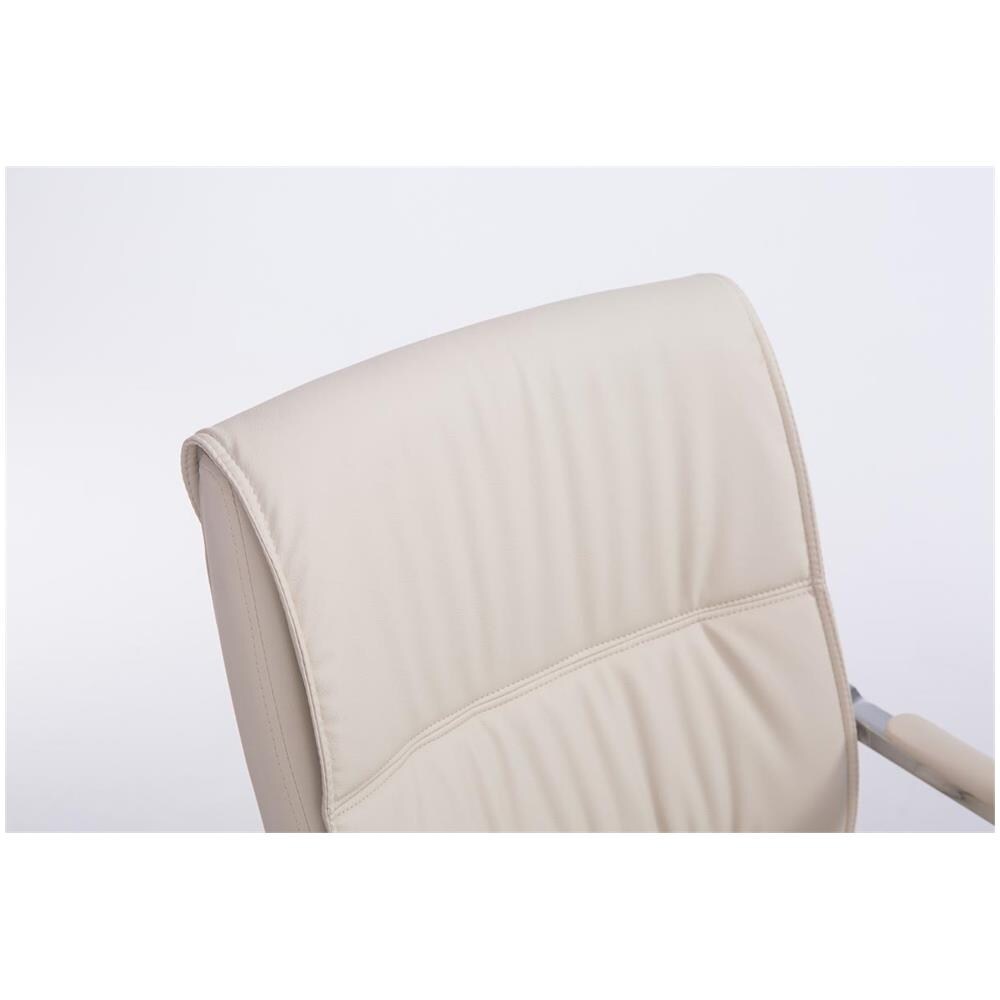 Sedia Cantilever XXL con Braccioli Anubis I Sedia Ospite Ufficio in Similpelle I Sedia Studio Carico Max 260 kg I Sedia Imbottita Attesa Crema - Foto 5