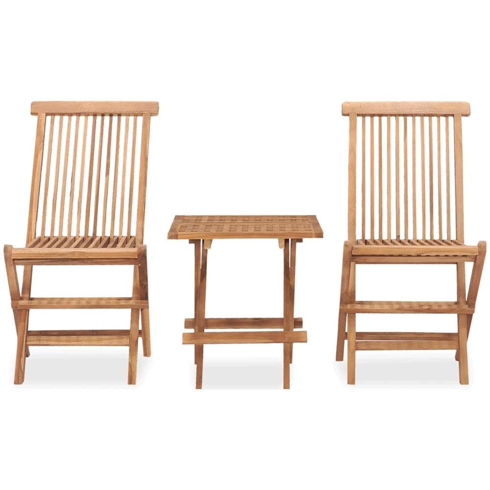 Set da Pranzo da Giardino Pieghevole 3 pz in Massello di Teak - Foto 3