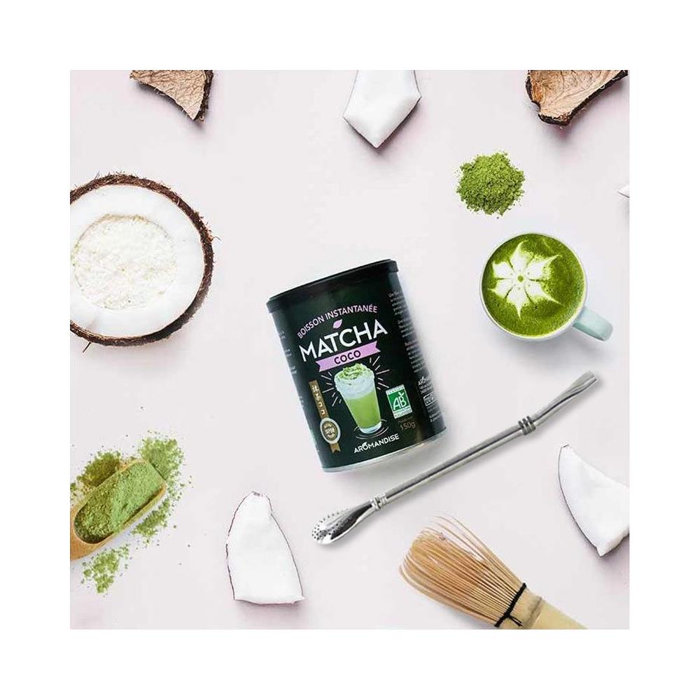 Bevanda Istantanea Tè Matcha Coco 150 G + Cannuccia In Acciaio Inox Con Filtro - Foto 1