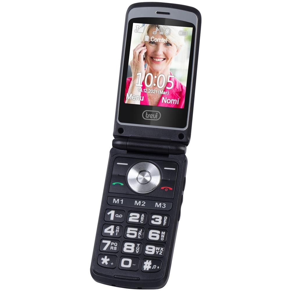 Telefono Cellulare Per Anziani A Conchiglia Doppio Display Trevi Flex Plus 65 Nero - Foto 1