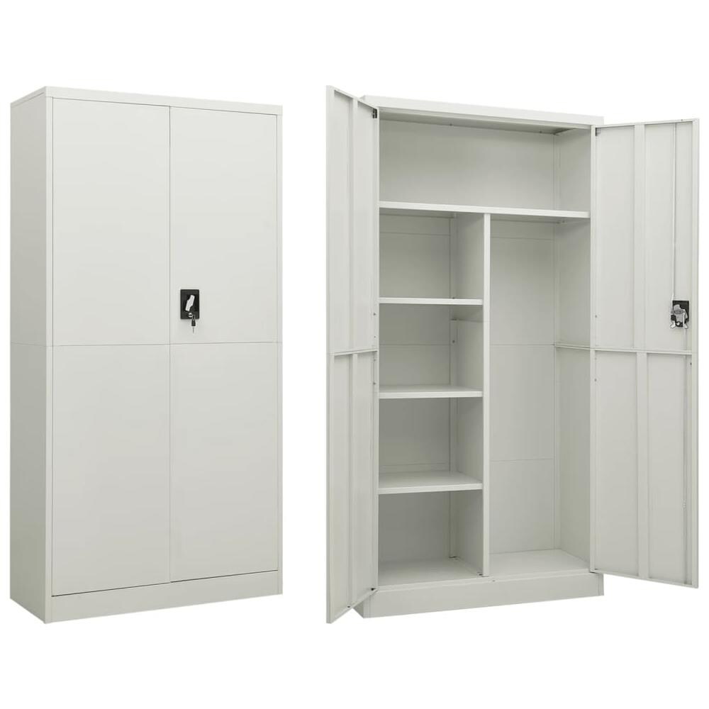 Armadio con Ripiani Grigio Chiaro 90x40x180 cm in Acciaio - Foto 1