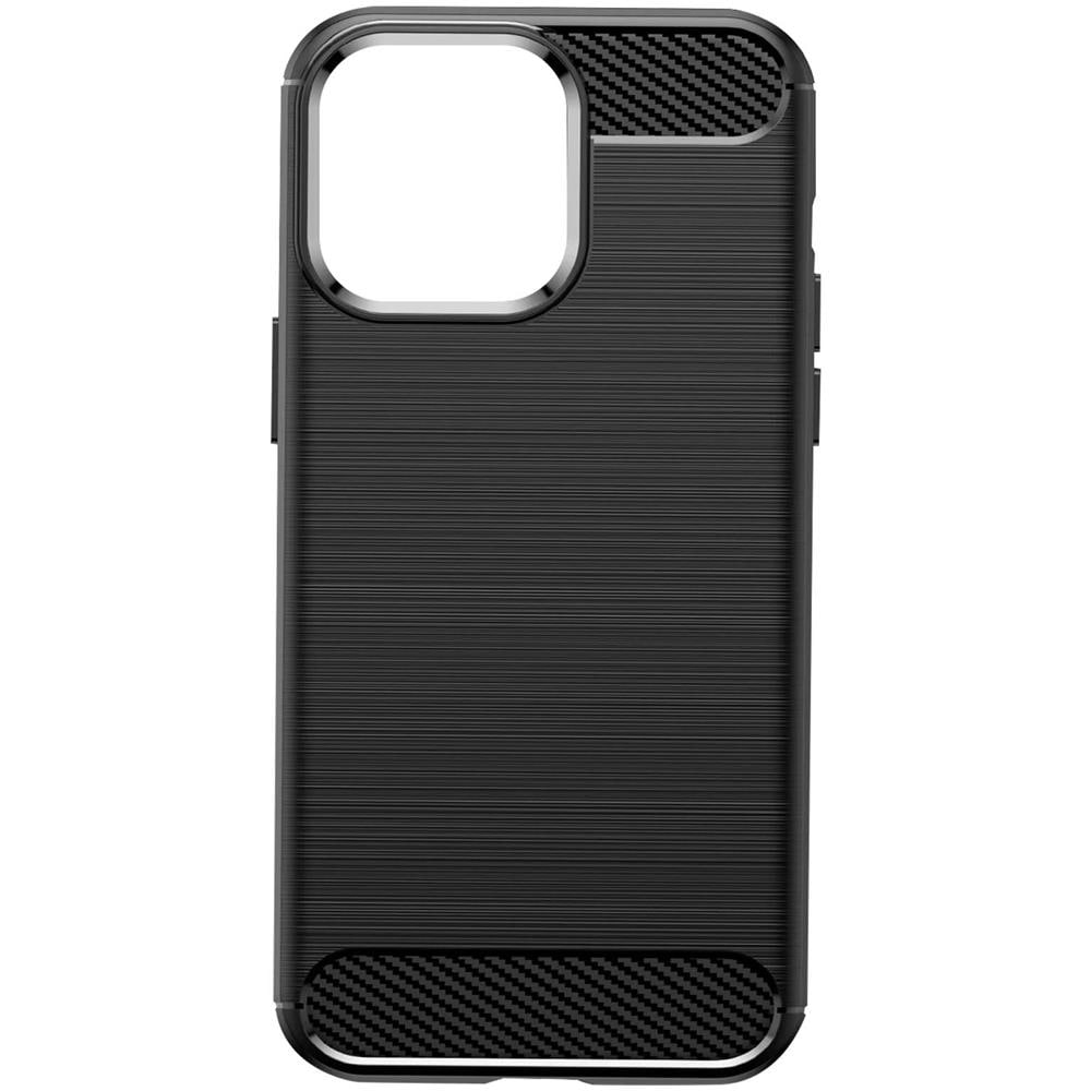 Cover Iphone 14 Pro Bumper Carbonio Effetto Spazzolato Nera - Foto 1