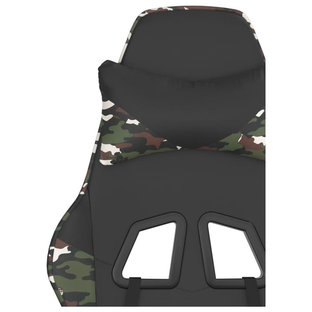 Sedia Gaming Massaggio Poggiapiedi Nero e Mimetico Similpelle - Foto 11