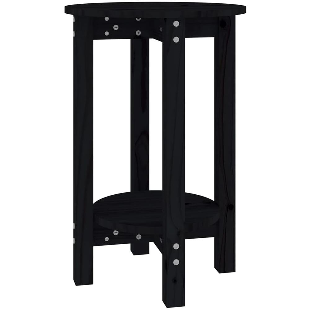 Tavolino Da Salotto Nero 40x60 Cm In Legno Massello Di Pino - Foto 2