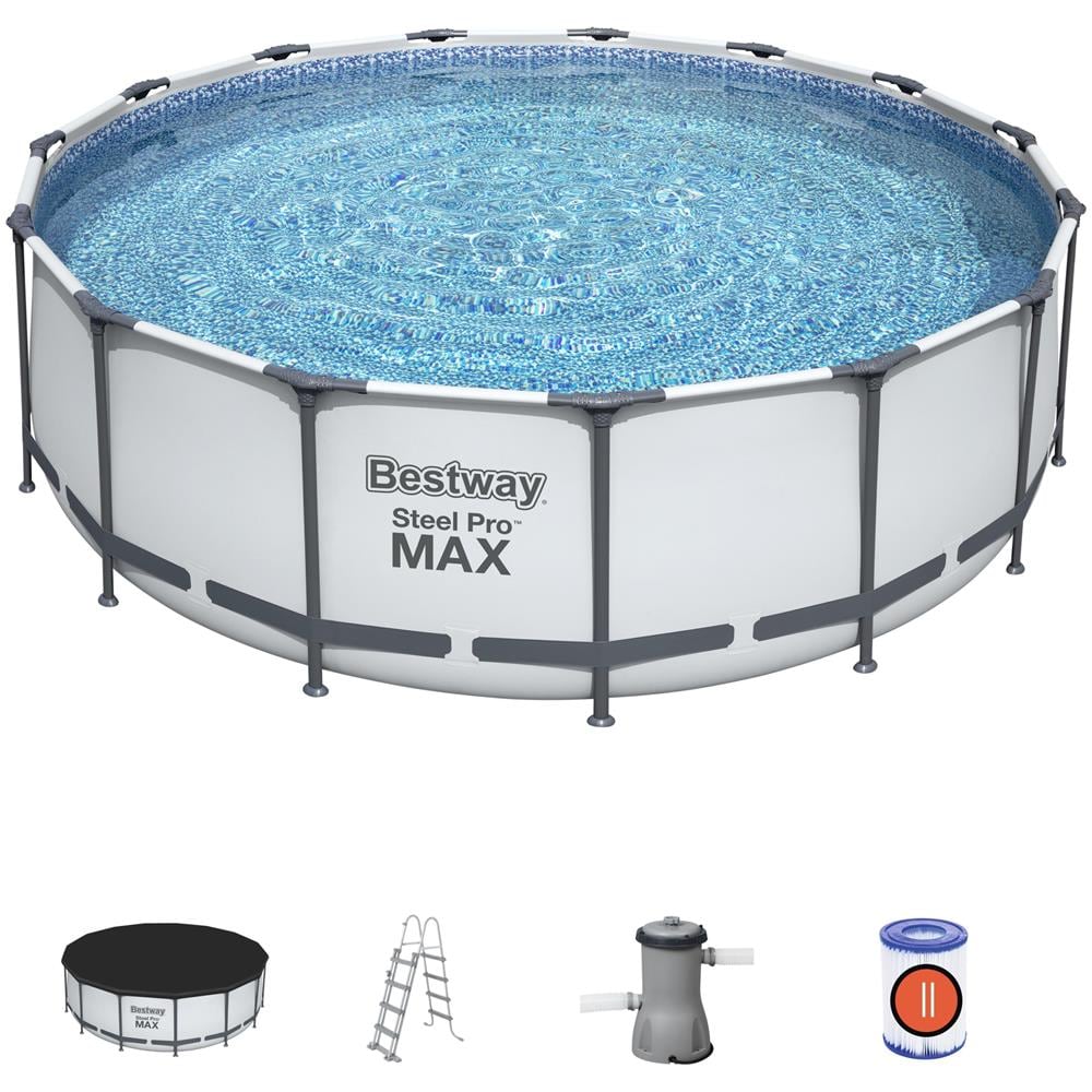 Steel Pro 56438 piscina fuori terra Piscina con bordi Piscina rotonda 16015 L Blu - Foto 1