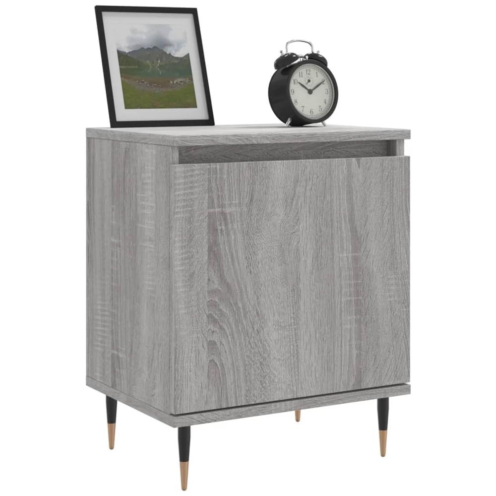 Comodino Grigio Sonoma 40x30x50 Cm In Legno Multistrato - Foto 2