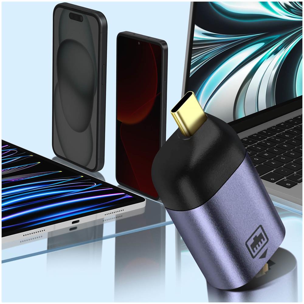 Adattatore Usb-c / Ethernet Trasferimento Dati 100 Mbps Compatto - Foto 2