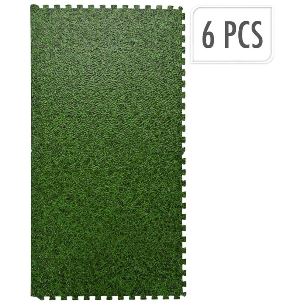 Set Piastrelle Per Pavimenti Stampa Erba 6 Pz Verde - Foto 1