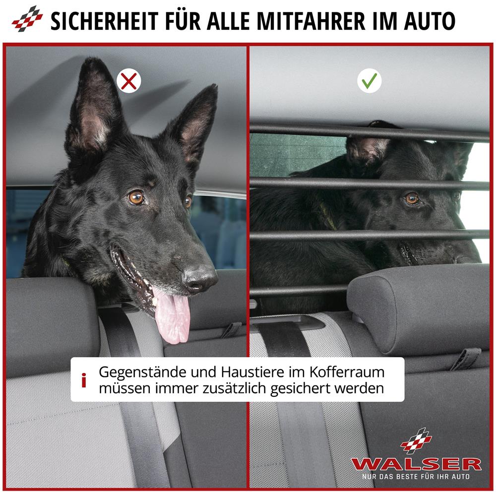 Dog Guard, Protezione Per Cani Con Montanti In Metallo, Protezione Per Auto Nera, Dimensione 11 - 1240x400mm - Foto 6