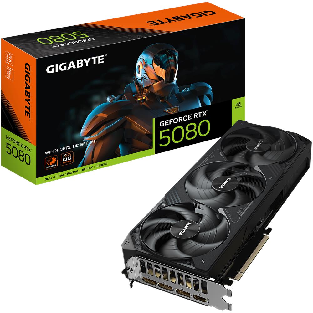 GeForce RTX 5080 WINDFORCE OC SFF 16G GV-N5080WF3OC-16GD 16 GB GDDR7 PCI Express 5.0 3 x Ventola - Foto 1