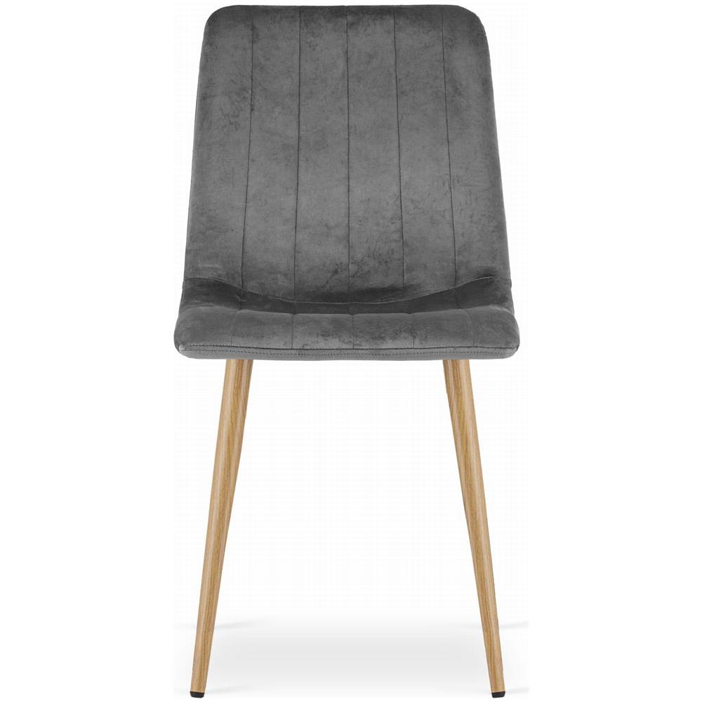 Sedia JEWA - Moderna in velluto grigio scuro con gambe in legno LAVA x 1 - Foto 2