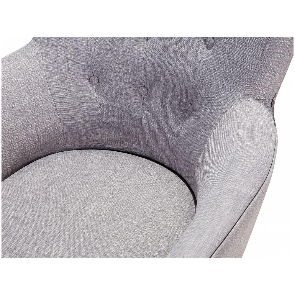 Poltrona Grigia Da Soggiorno Imbottita In Tessuto - Angen - Foto 2