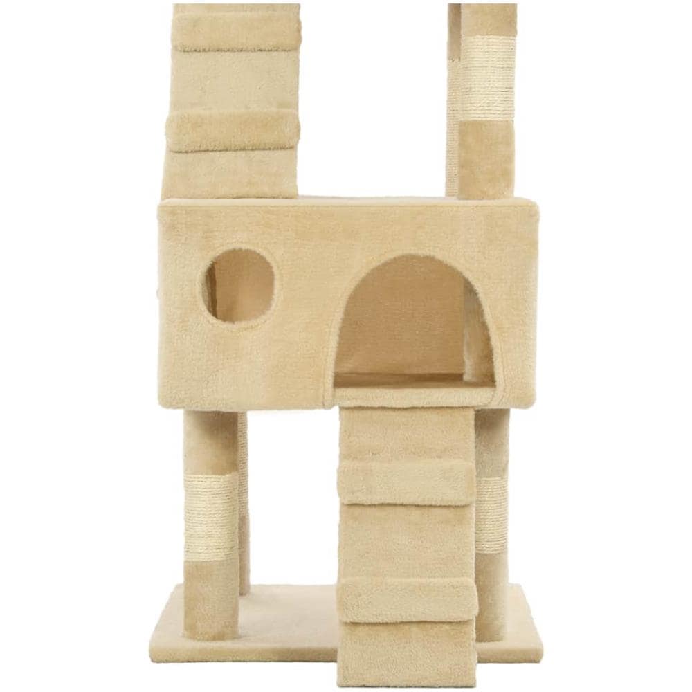 Albero Per Gatti Con Tiragraffi In Sisal 170 Cm Beige - Foto 7