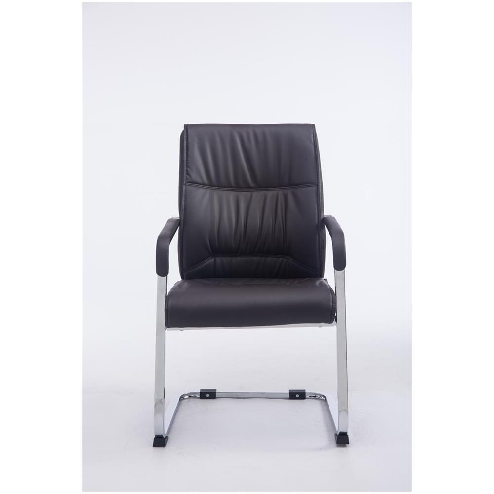 Sedia Cantilever XXL con Braccioli Anubis I Sedia Ospite Ufficio in Similpelle I Sedia Studio Carico Max 260 kg I Sedia Imbottita Attesa Marrone - Foto 2