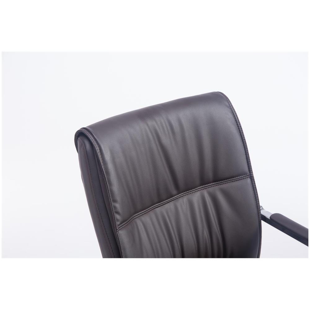 Sedia Cantilever XXL con Braccioli Anubis I Sedia Ospite Ufficio in Similpelle I Sedia Studio Carico Max 260 kg I Sedia Imbottita Attesa Marrone - Foto 5