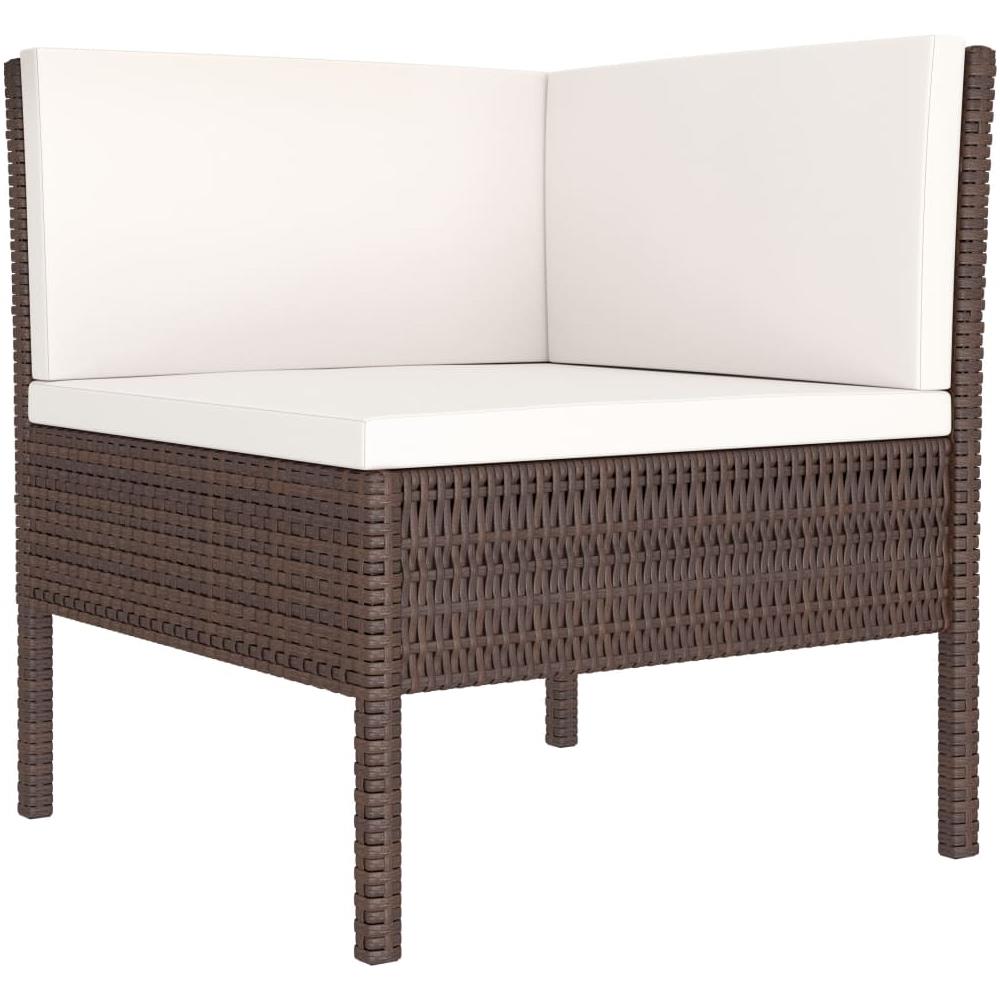 Set Divani da Giardino 3 pz con Cuscini in Polyrattan Marrone - Foto 2