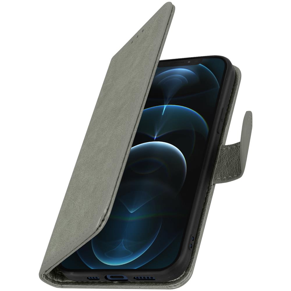 Custodia Per Apple Iphone 12 Pro Max Copertina Portacarte Supporto Grigia - Foto 5