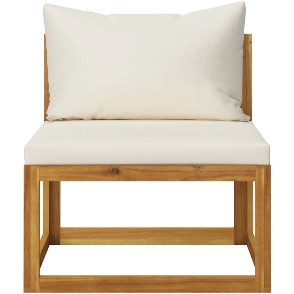 Set Divani Da Giardino 6 Pz Con Cuscini Crema Massello Acacia - Foto 8