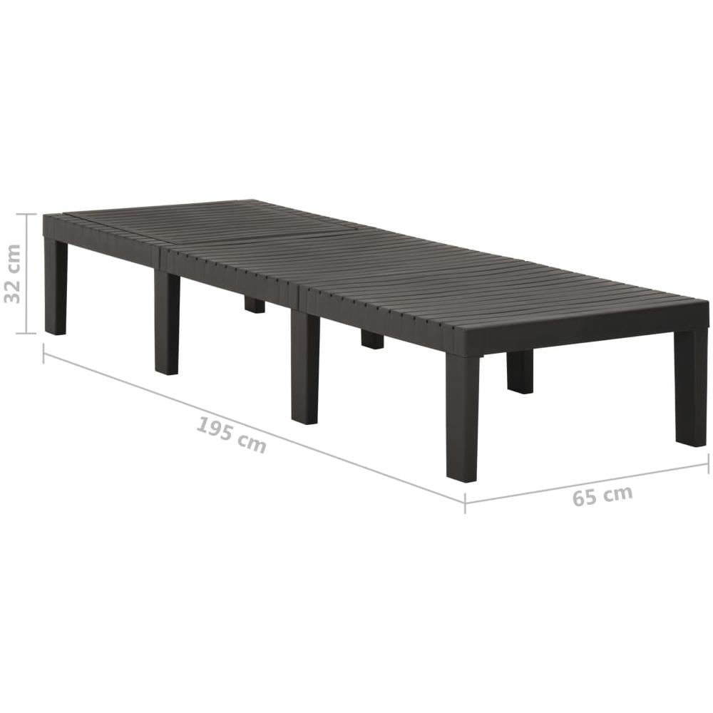 Lettino Prendisole in Plastica Antracite - Foto 8