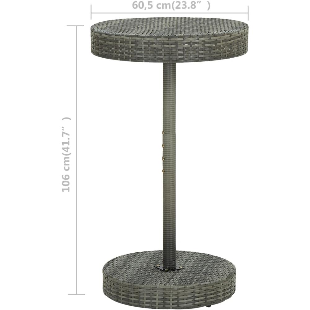 Tavolo da Giardino Grigio 60,5x106 cm in Polyrattan - Foto 2