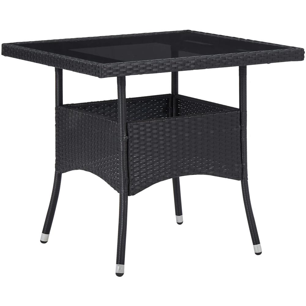 Set Mobili da Pranzo per Giardino 3 pz Nero Polyrattan e Acacia - Foto 3