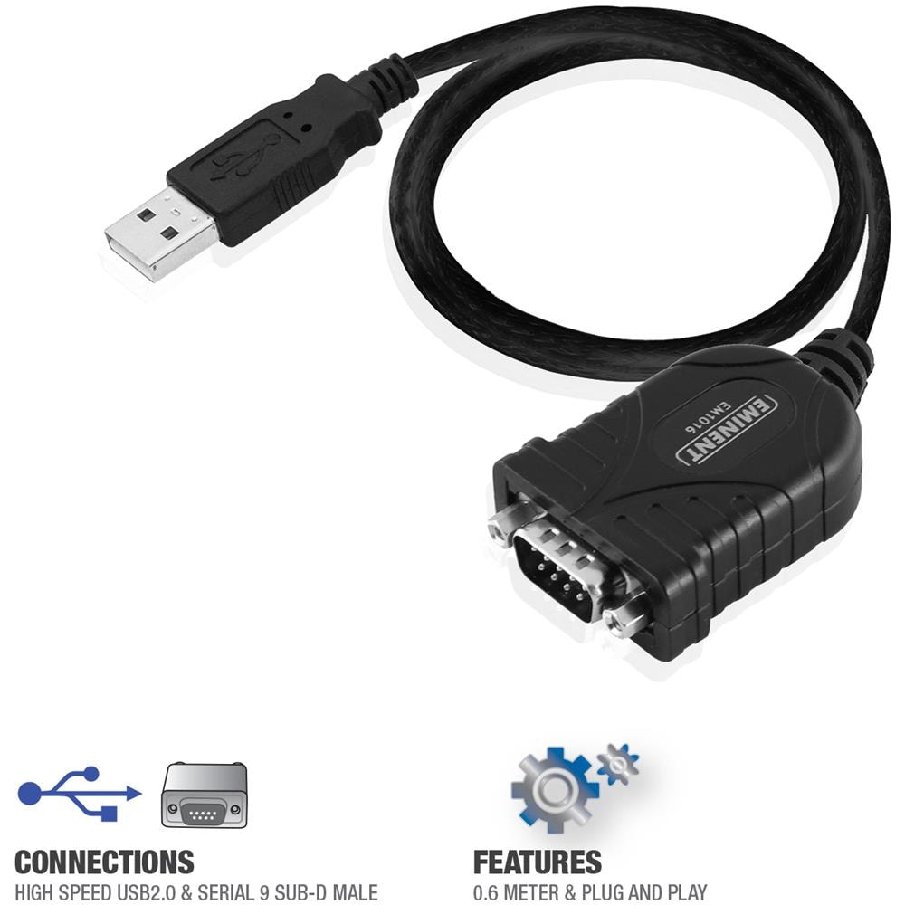 Cavo per trasferimento dati Eminent EM1016 - Seriale - 60 cm - Maschio USB - Maschio Seriale - Foto 5