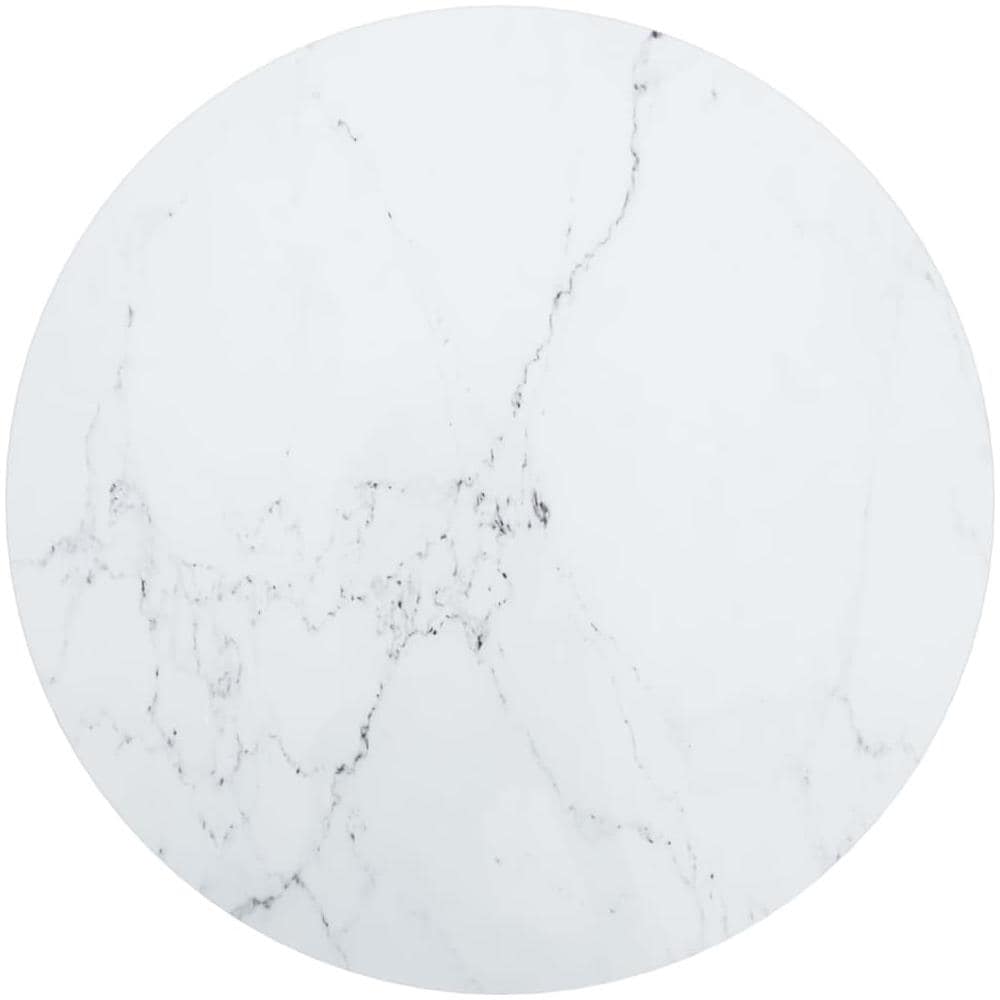 Piano Per Tavolo Bianco 60x0,8 Cm Vetro Temperato Aspetto Marmo - Foto 1