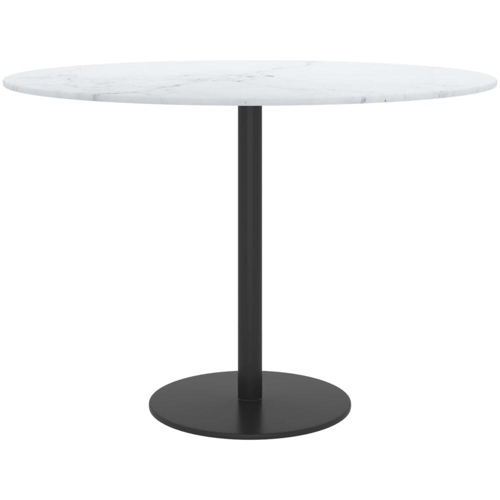 Piano Per Tavolo Bianco 60x0,8 Cm Vetro Temperato Aspetto Marmo - Foto 2