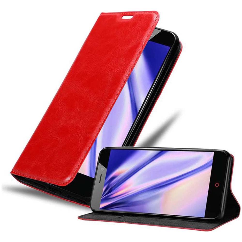 Custodia Compatibile Con Zte Nubia N1 In Rosso Mela - Coperchio Protettiva Con Chiusura Magnetica, Funzione Stand E Tasca Per Le Carte - Foto 1