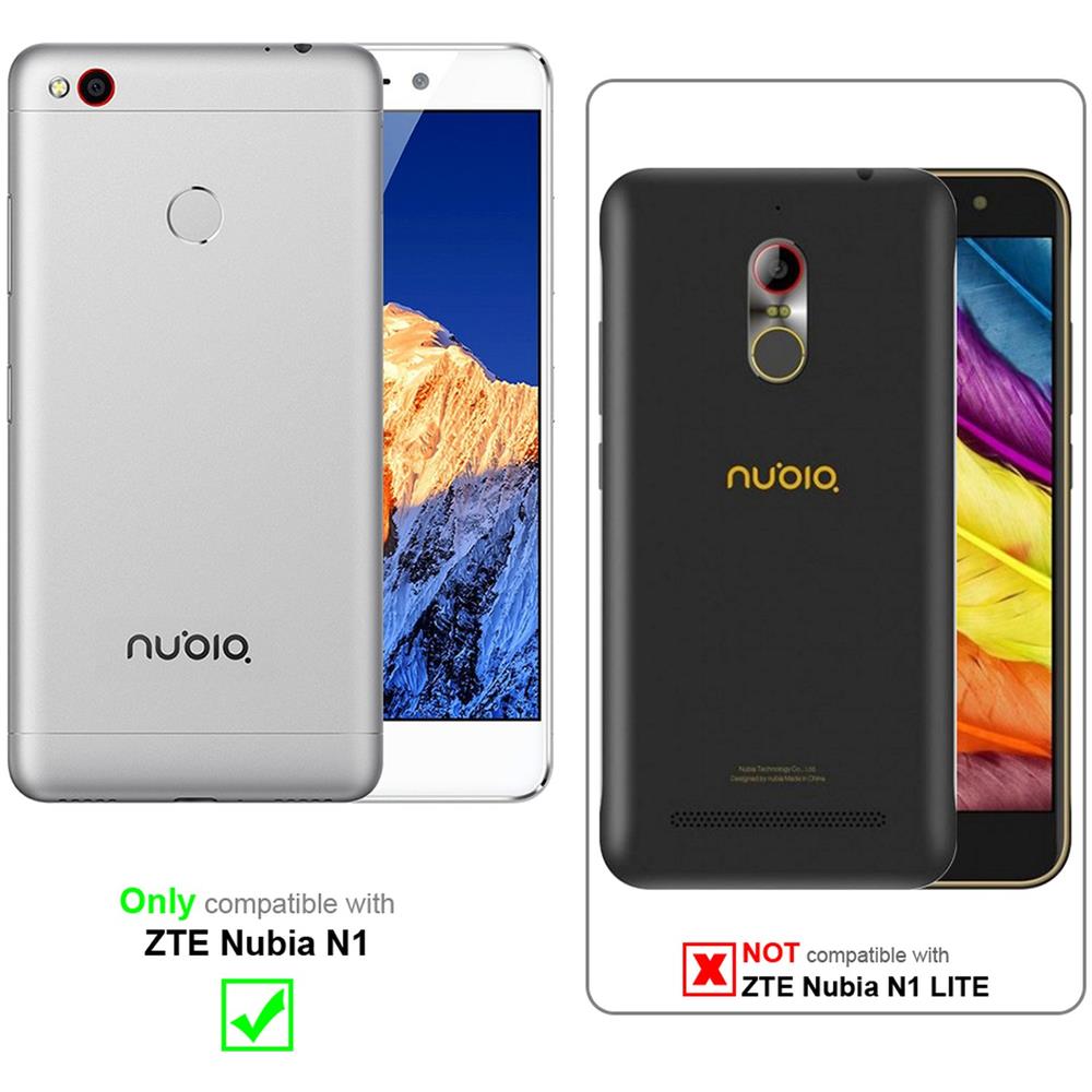 Custodia Compatibile Con Zte Nubia N1 In Rosso Mela - Coperchio Protettiva Con Chiusura Magnetica, Funzione Stand E Tasca Per Le Carte - Foto 2