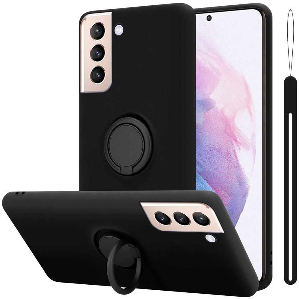 Cadorabo Custodia Compatibile Con Samsung Galaxy S21 Plus In Liquid Nero - Coperchio Protettivo In Silicone Tpu Flessibile Con Anello - Foto 1