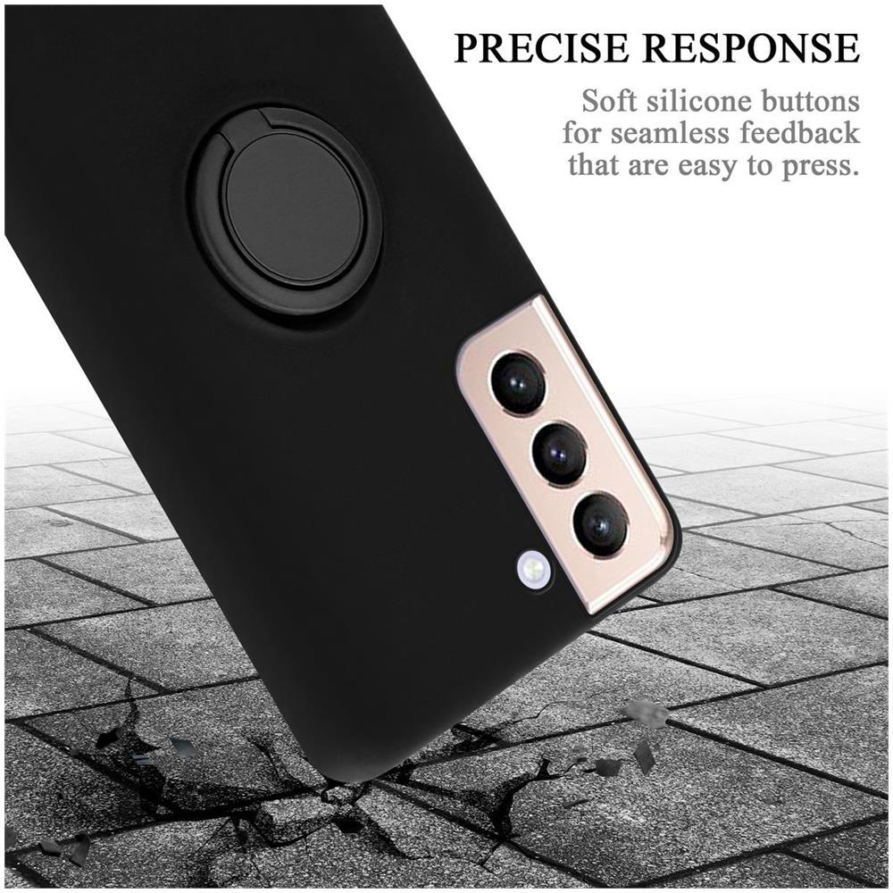 Cadorabo Custodia Compatibile Con Samsung Galaxy S21 Plus In Liquid Nero - Coperchio Protettivo In Silicone Tpu Flessibile Con Anello - Foto 8